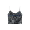 de-verni-fse Top in pinstriped devoré denim