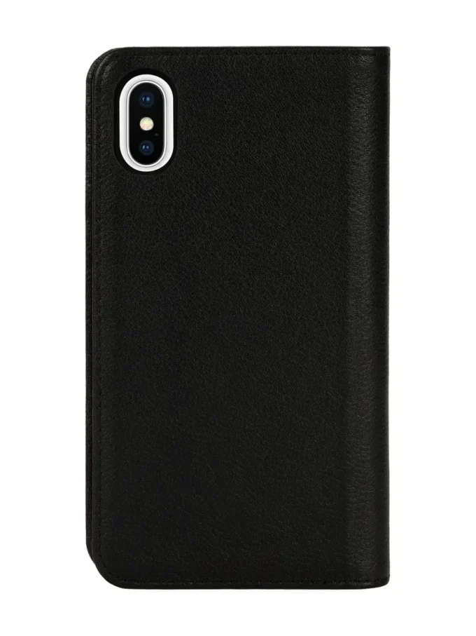 diesel 2-in-1 folio case for iphone xs & iphone x Black leather printed and debossed logo case, iPhone XS & X