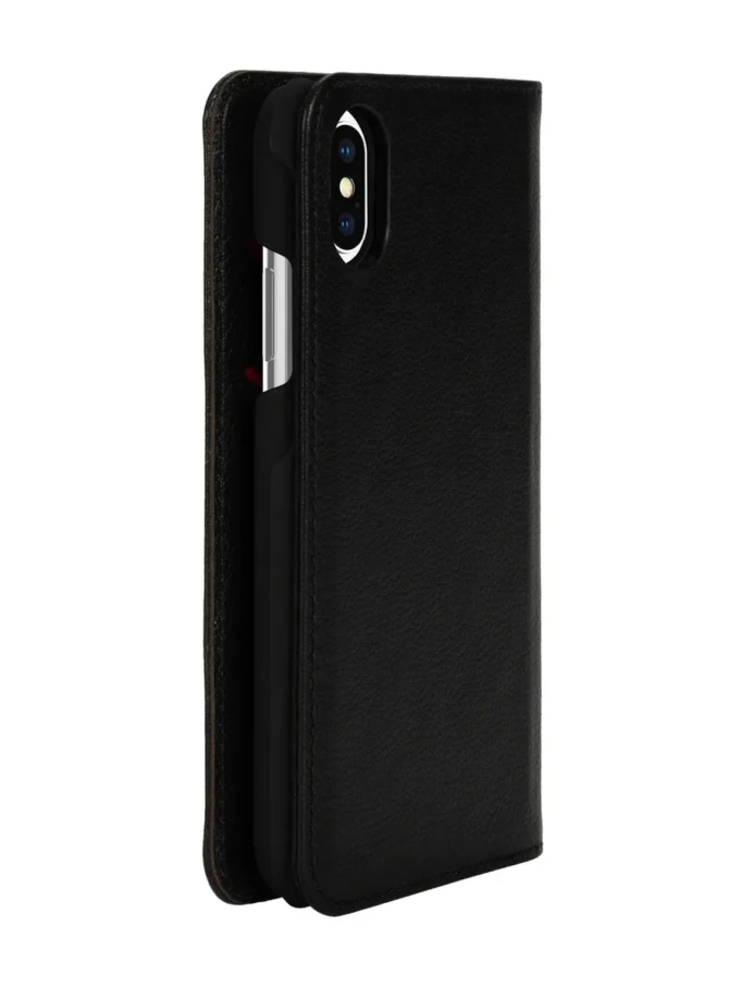 diesel 2-in-1 folio case for iphone xs & iphone x Black leather printed and debossed logo case, iPhone XS & X
