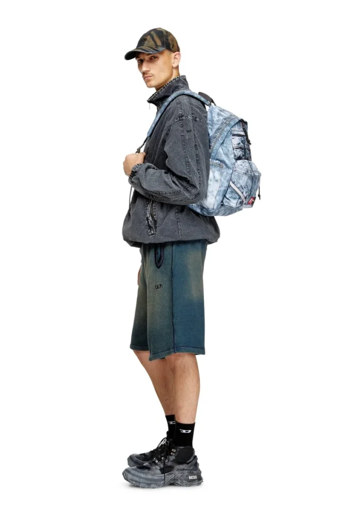 diesel day pak’r Backpack in trompe l’oeil denim diesel day pak’r Backpack in trompe l’oeil denim