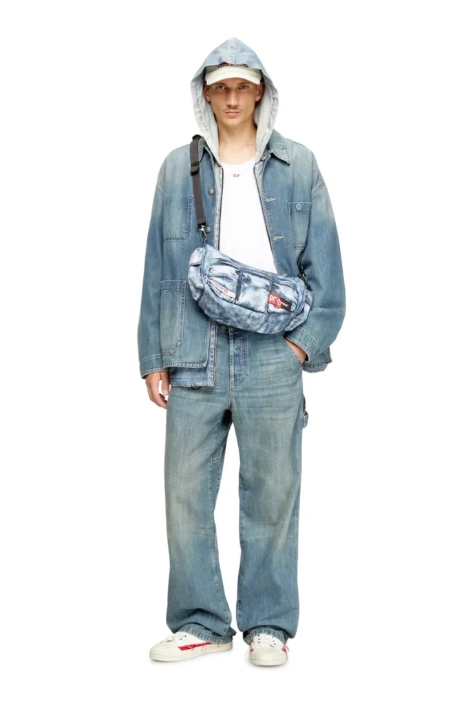diesel shoulder bag Multipocket bag in trompe l’oeil denim diesel shoulder bag Multipocket bag in trompe l’oeil denim