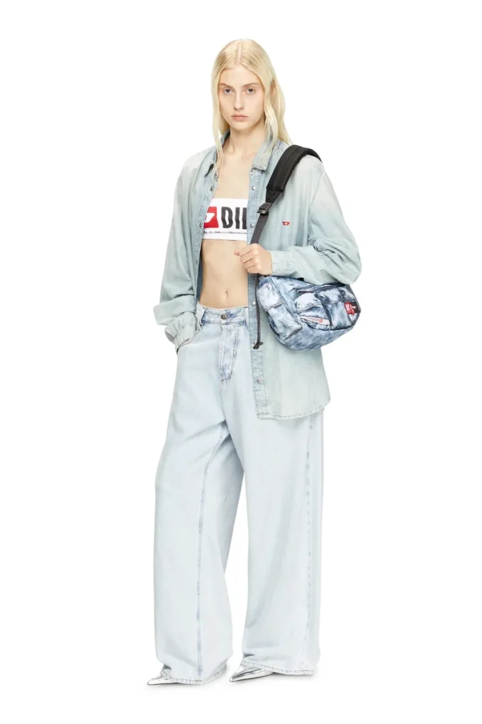 diesel shoulder bag Multipocket bag in trompe l’oeil denim diesel shoulder bag Multipocket bag in trompe l’oeil denim