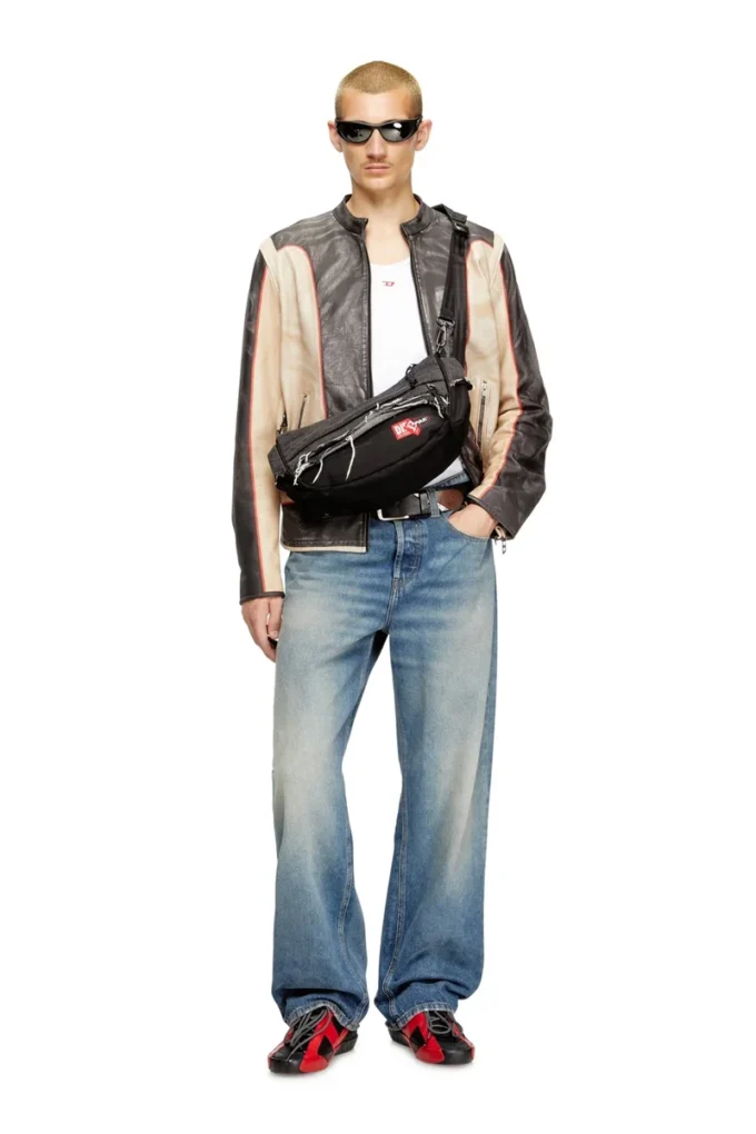 diesel shoulder bag Shoulder bag in destroyed denim and CORDURA® diesel shoulder bag Shoulder bag in destroyed denim and CORDURA®