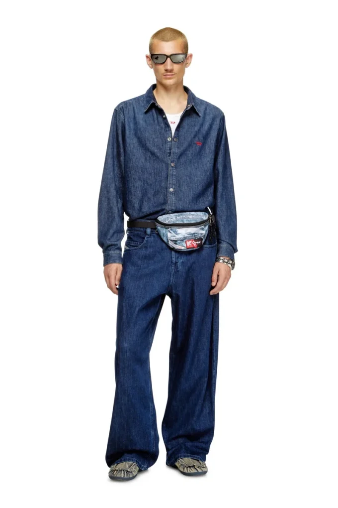 diesel springer Belt bag in trompe l’oeil denim diesel springer Belt bag in trompe l’oeil denim