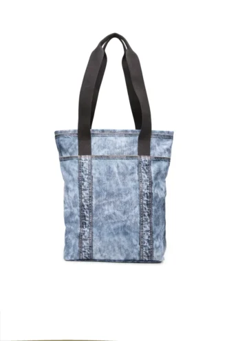 diesel tote Tote bag in trompe l’oeil denim