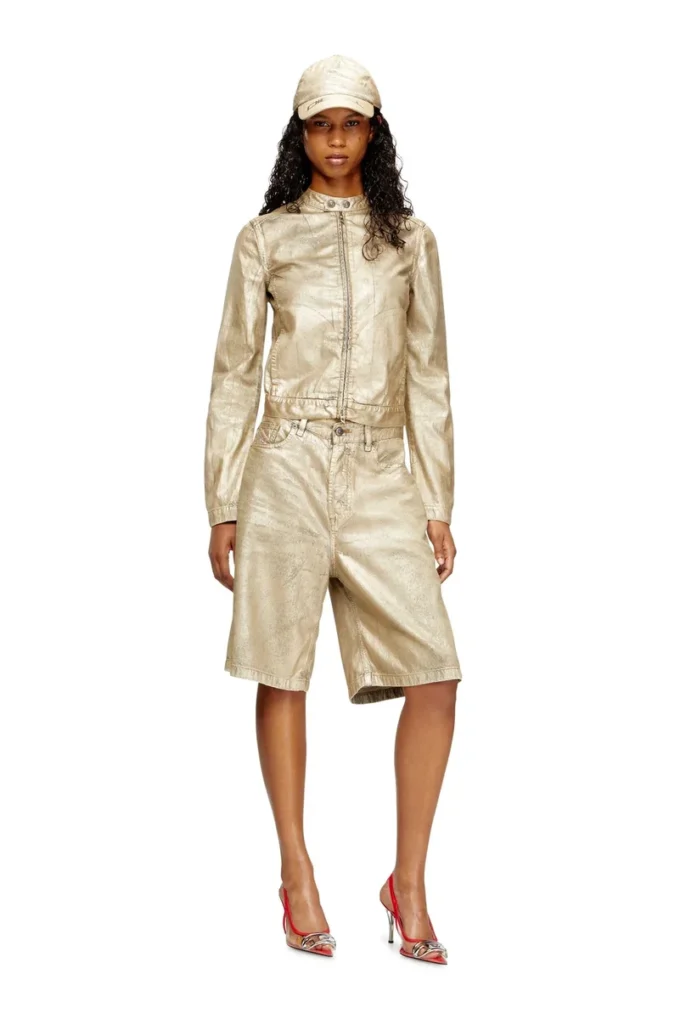 dile_luna jacket Moto jacket in distressed metallic denim dile_luna jacket Moto jacket in distressed metallic denim