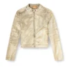 dile_luna jacket Moto jacket in distressed metallic denim dile_luna jacket Moto jacket in distressed metallic denim
