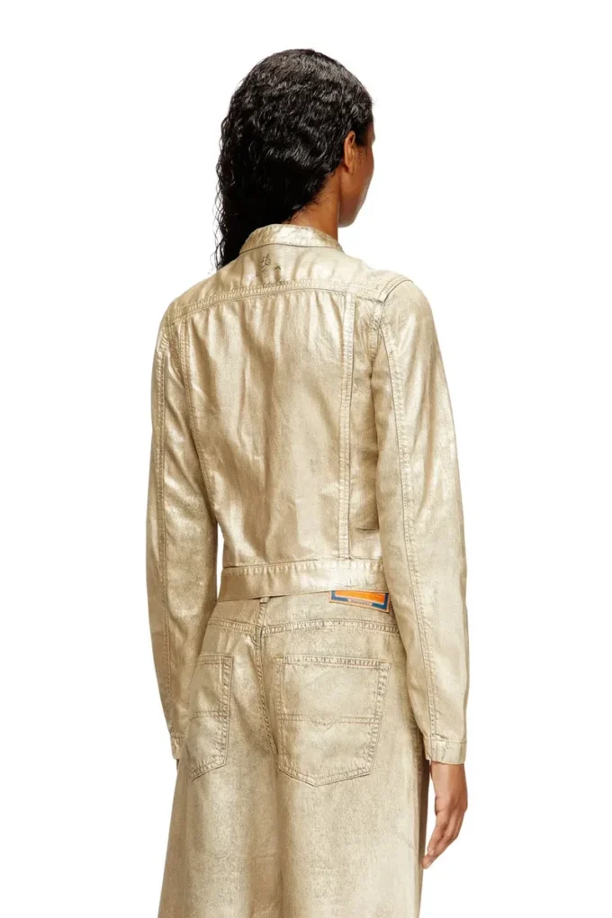 dile_luna jacket Moto jacket in distressed metallic denim dile_luna jacket Moto jacket in distressed metallic denim