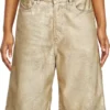 dile_luna shorts Shorts in distressed metallic denim dile_luna shorts Shorts in distressed metallic denim