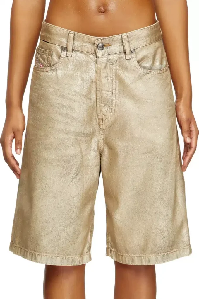 dile_luna shorts Shorts in distressed metallic denim dile_luna shorts Shorts in distressed metallic denim