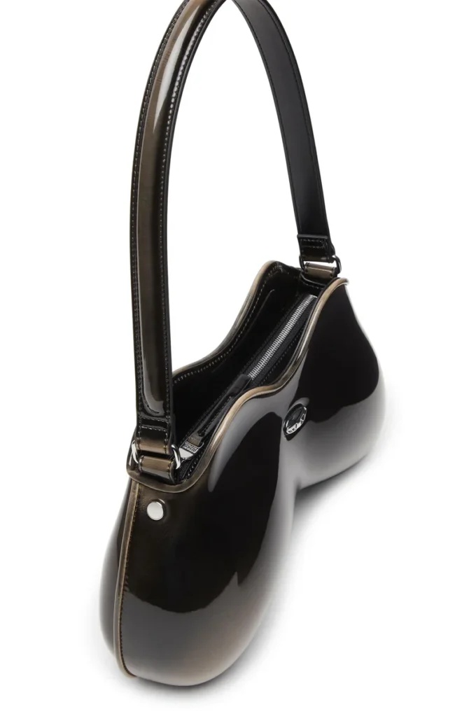 double-d shoulder Double-D-Rigid shoulder bag in dégradé glossy PU double-d shoulder Double-D-Rigid shoulder bag in dégradé glossy PU