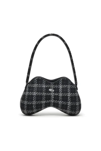 double-d shoulder Double-D-Shoulder bag with houndstooth motif