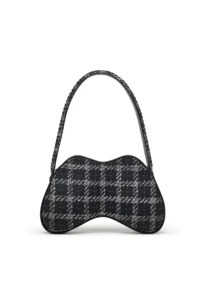 double-d shoulder Double-D-Shoulder bag with houndstooth motif double-d shoulder Double-D-Shoulder bag with houndstooth motif