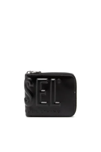 dsl 3d- bi fold coin zip xs Leather zip wallet with embossed logo