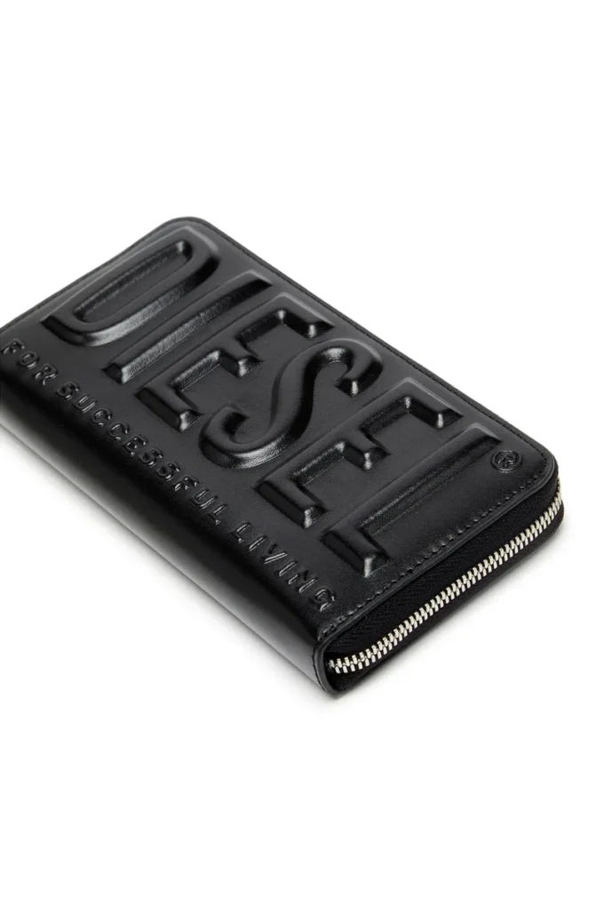 dsl 3d -continental zip l Long zip wallet in logo-embossed leather dsl 3d -continental zip l Long zip wallet in logo-embossed leather