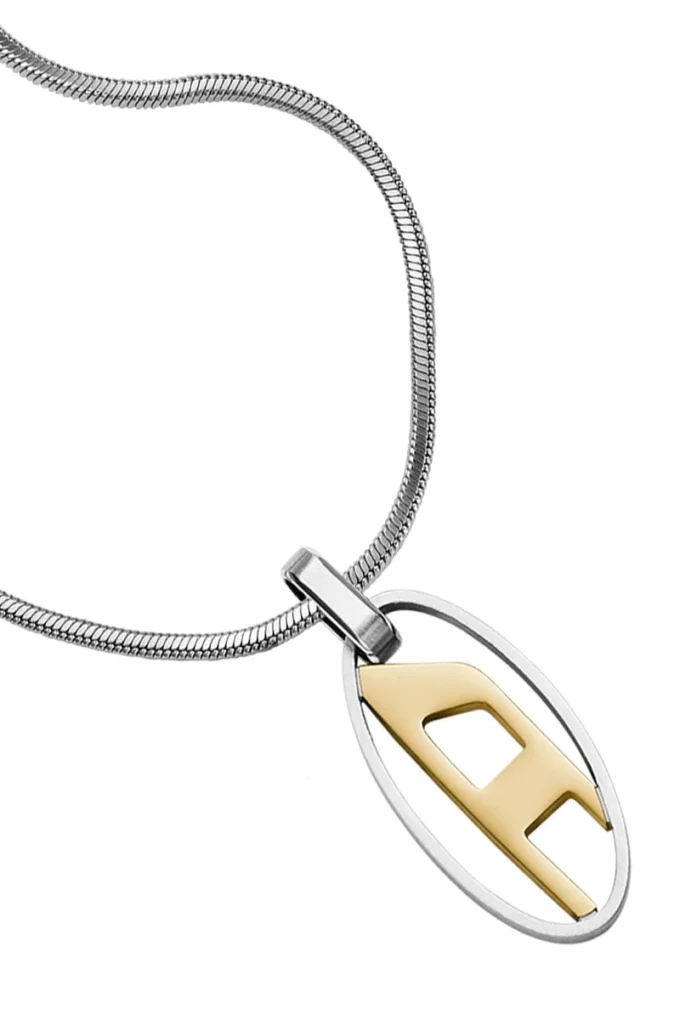 dx1421 Two-Tone Stainless Steel Pendant Necklace dx1421 Two-Tone Stainless Steel Pendant Necklace