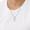 dx1421 Two-Tone Stainless Steel Pendant Necklace dx1421 Two-Tone Stainless Steel Pendant Necklace
