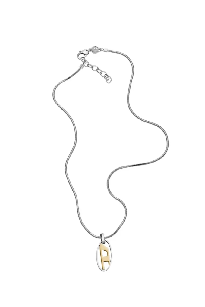 dx1421 Two-Tone Stainless Steel Pendant Necklace dx1421 Two-Tone Stainless Steel Pendant Necklace