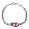 dx1445 Red enamel and stainless steel chain bracelet dx1445 Red enamel and stainless steel chain bracelet