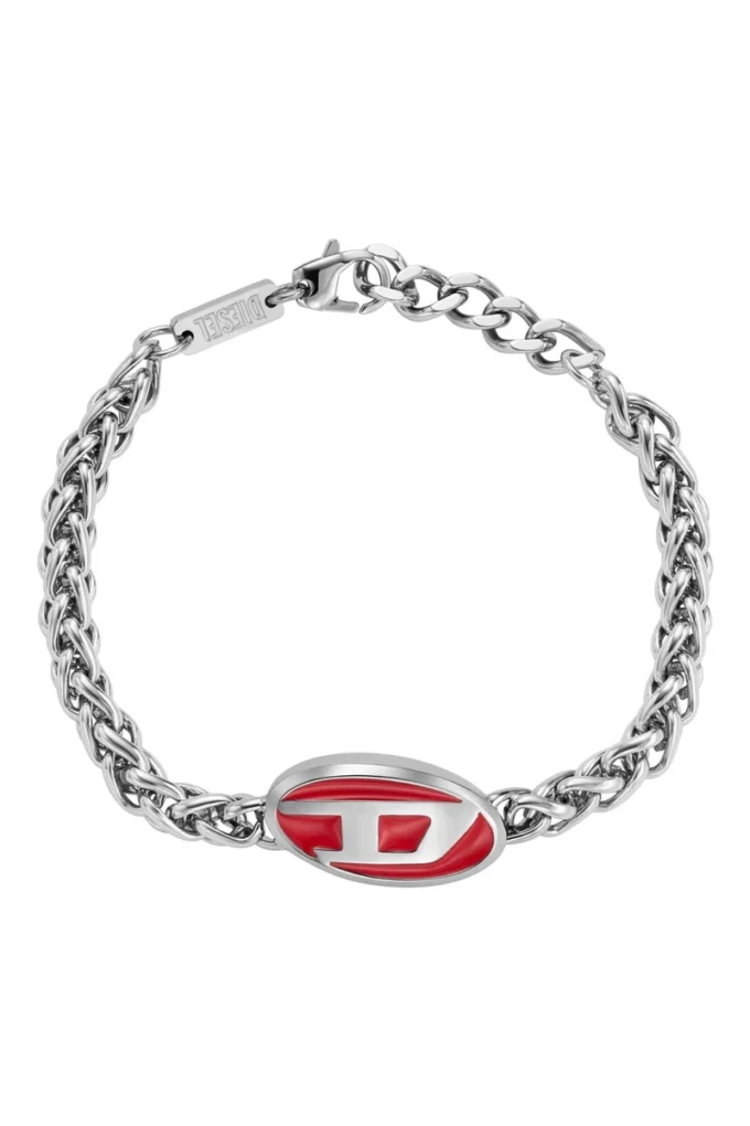 dx1445 Red enamel and stainless steel chain bracelet dx1445 Red enamel and stainless steel chain bracelet