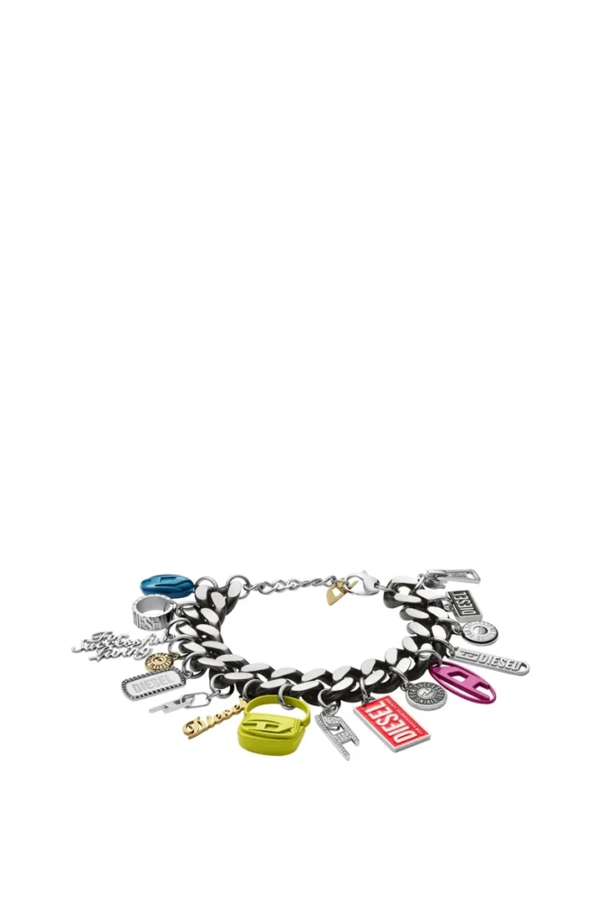 dx1524 jewel Black stainless steel charm chain bracelet dx1524 jewel Black stainless steel charm chain bracelet