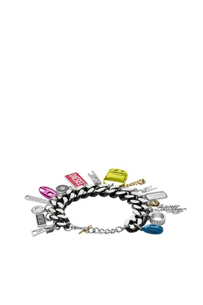 dx1524 jewel Black stainless steel charm chain bracelet dx1524 jewel Black stainless steel charm chain bracelet