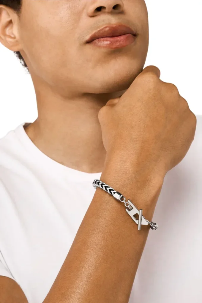 dx1540040 Stainless Steel Woven Chain Bracelet