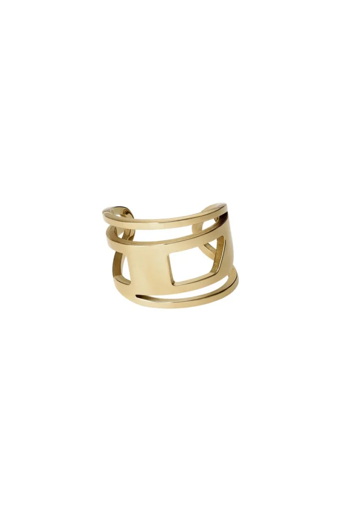 dx1569710 jewel Gold-Tone Stainless Steel Band Ring