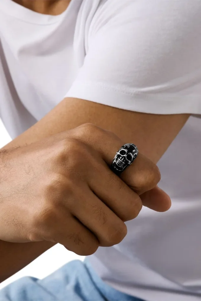 dx1579040 jewel Stainless Steel Skull Ring dx1579040 jewel Stainless Steel Skull Ring