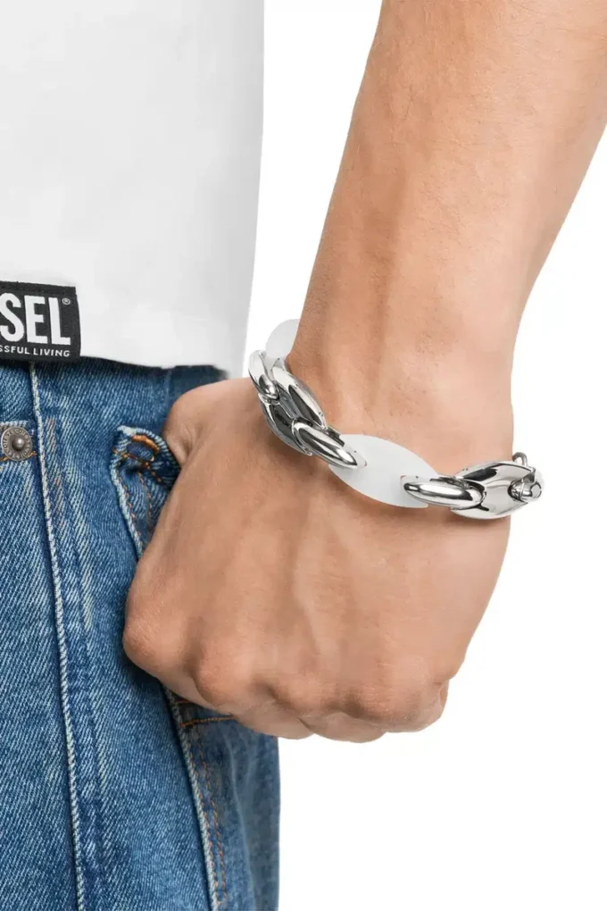 dx1617040 Stainless Steel and Silicone Metamorph Chain Bracelet