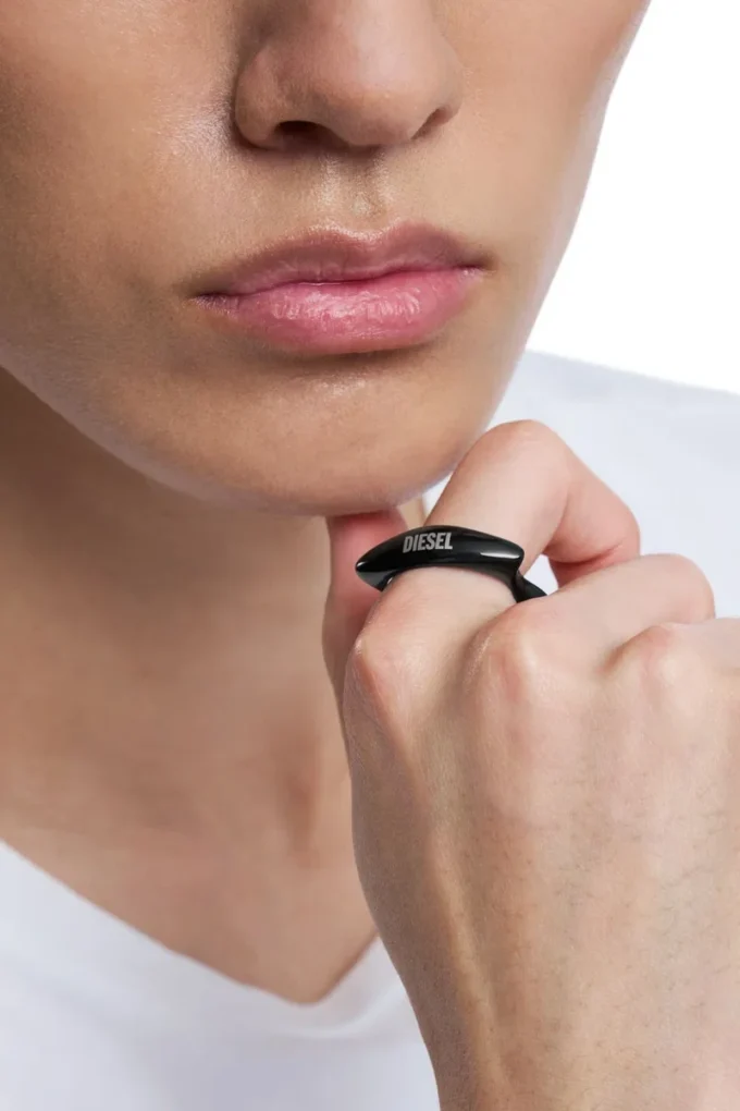 dx1632001 jewellery Black stainless steel band ring