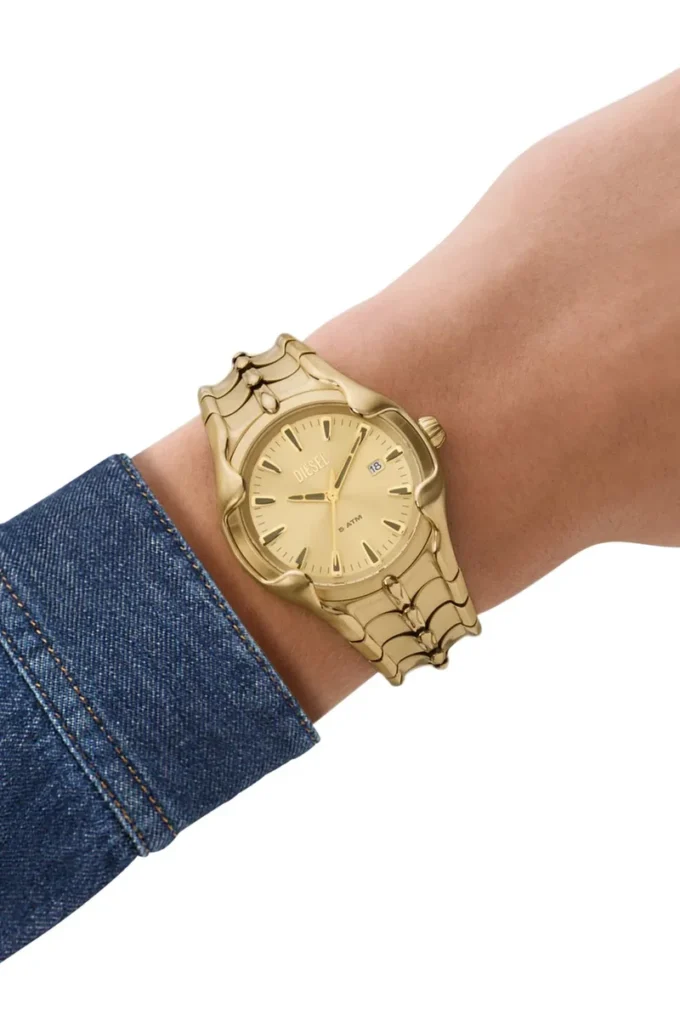 dz2186 Vert Three-Hand Date Gold-Tone Stainless Steel Watch dz2186 Vert Three-Hand Date Gold-Tone Stainless Steel Watch