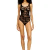 ezzy-utlt Nylon bodysuit with lace design