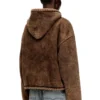 f-ella Acid-wash zip-up hoodie with teddy lining f-ella Acid-wash zip-up hoodie with teddy lining