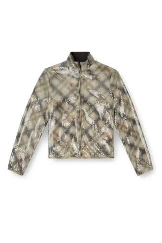 f-erequins Sequined sweater with plaid design