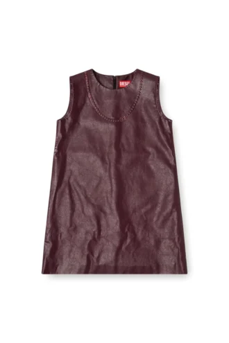 fr-d-ares Burgundy sleeveless mini dress in coated fabric