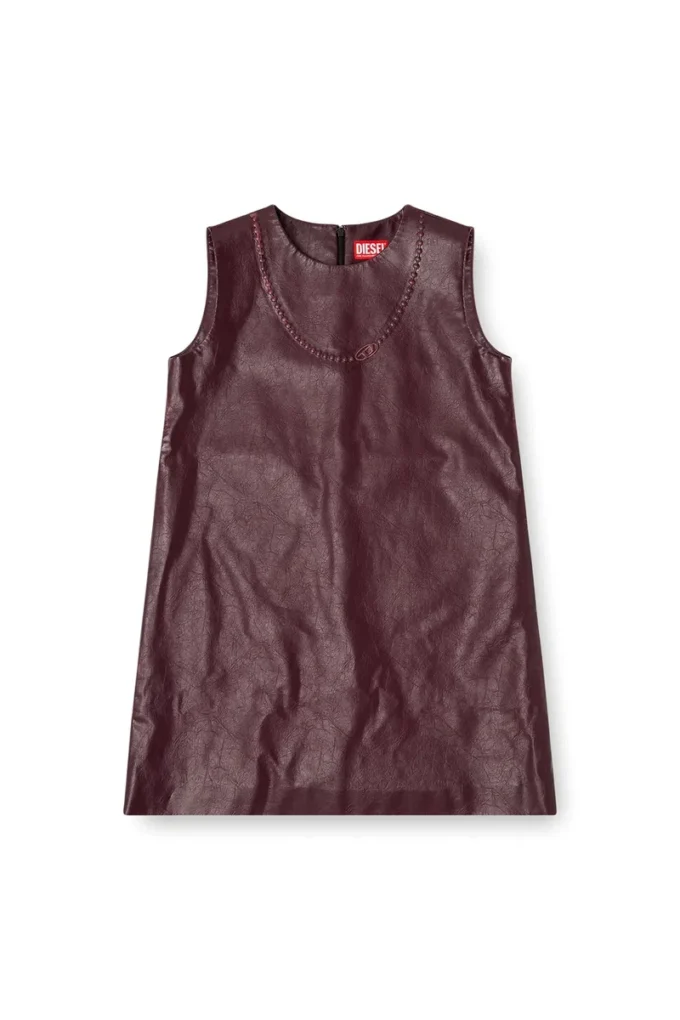 fr-d-ares Burgundy sleeveless mini dress in coated fabric fr-d-ares Burgundy sleeveless mini dress in coated fabric