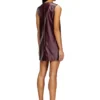 fr-d-ares Burgundy sleeveless mini dress in coated fabric fr-d-ares Burgundy sleeveless mini dress in coated fabric