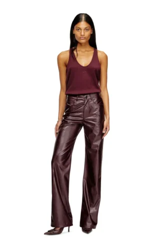 fr-p-lain Burgundy pants in coated fabric