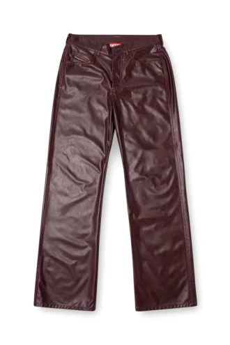 fr-p-lain Burgundy pants in coated fabric