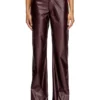 fr-p-lain Burgundy pants in coated fabric