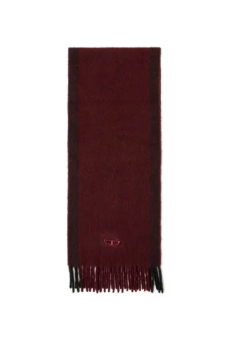 fr-s-olid Jacquard wool scarf in burgundy fr-s-olid Jacquard wool scarf in burgundy