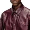 fr-s-simply Shirt with logo in burgundy fr-s-simply Shirt with logo in burgundy