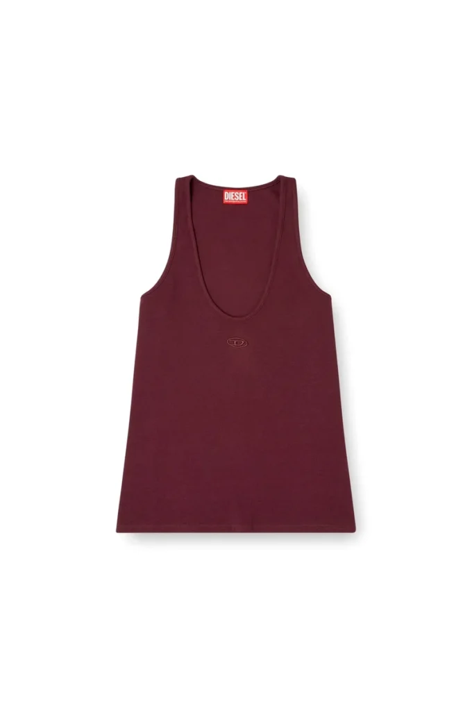 fr-t-ipsya Burgundy tank top with Oval D detail fr-t-ipsya Burgundy tank top with Oval D detail