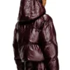 fr-w-illey Burgundy hooded puffer jacket in coated fabric fr-w-illey Burgundy hooded puffer jacket in coated fabric