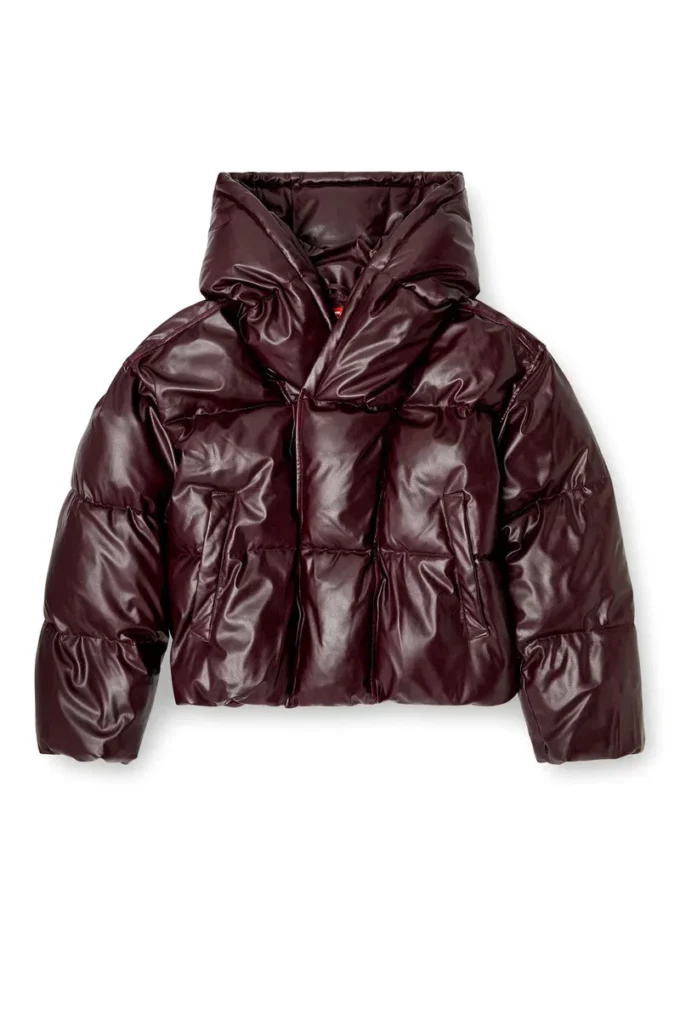 fr-w-myley Hooded puffer jacket in burgundy fr-w-myley Hooded puffer jacket in burgundy