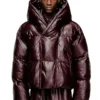 fr-w-myley Hooded puffer jacket in burgundy fr-w-myley Hooded puffer jacket in burgundy