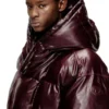 fr-w-myley Hooded puffer jacket in burgundy fr-w-myley Hooded puffer jacket in burgundy
