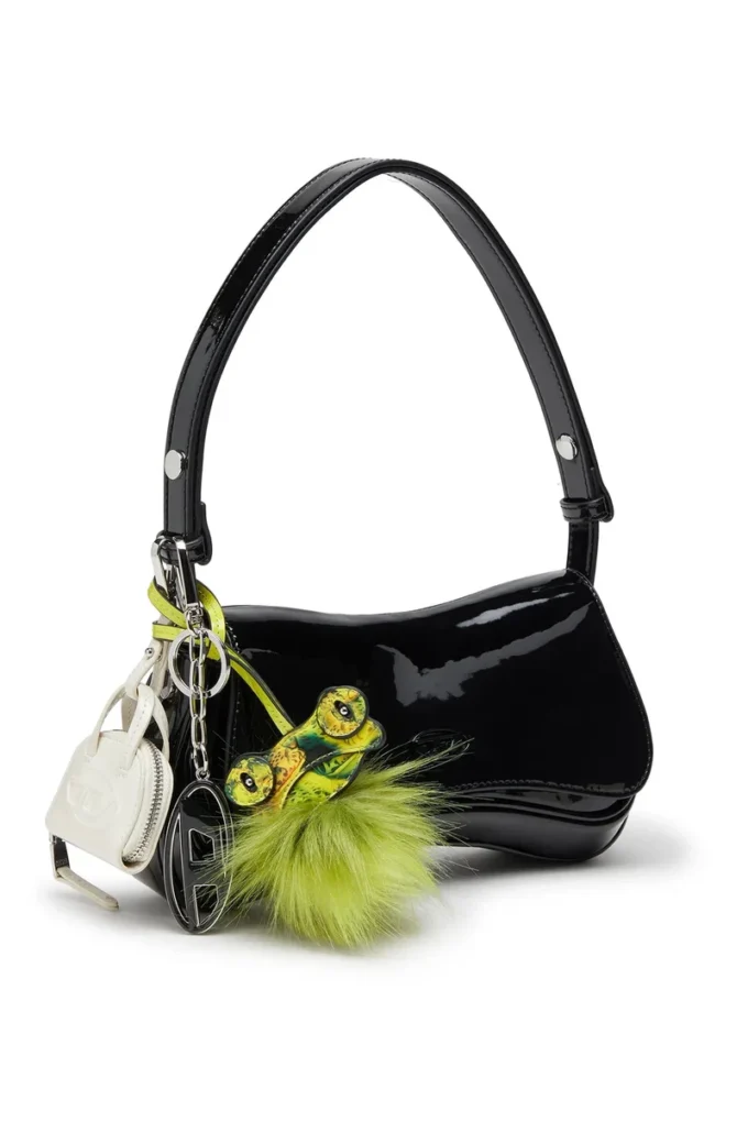1dr dome charms Bag charm in glossy, crinkled naplak