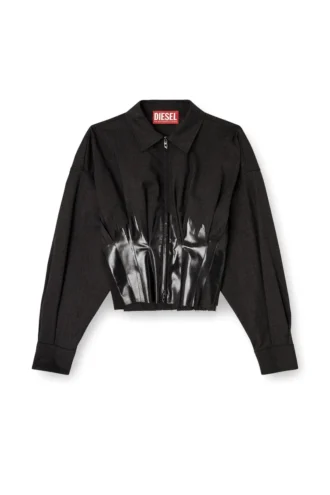 g-anbu Tailoring shirt-jacket with coated pleats